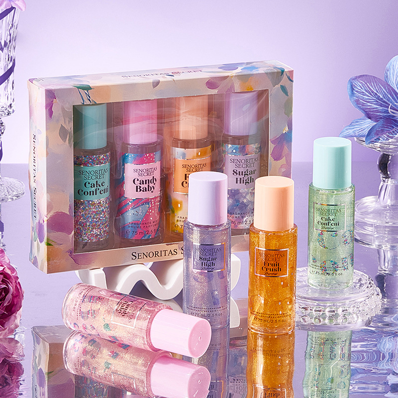 4 STK 75ml*4 Eau De Parfum Florals Kroppsspray Kvinne Fruktig 75ml Body Mist Gavesett