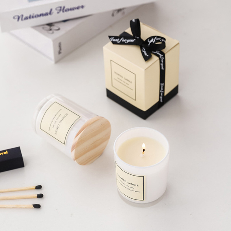 150 g romantisk rund soyavoks bursdagslys duftende luksus håndlagde veganske duftlys gavesett