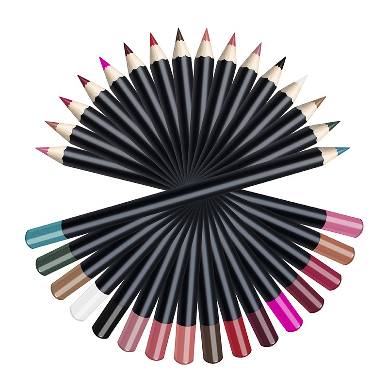 Lip Liner 3 i 1 funksjon Eyeliner Tilgjengelig 21 Color Lip Pencil Lipstick No Logo